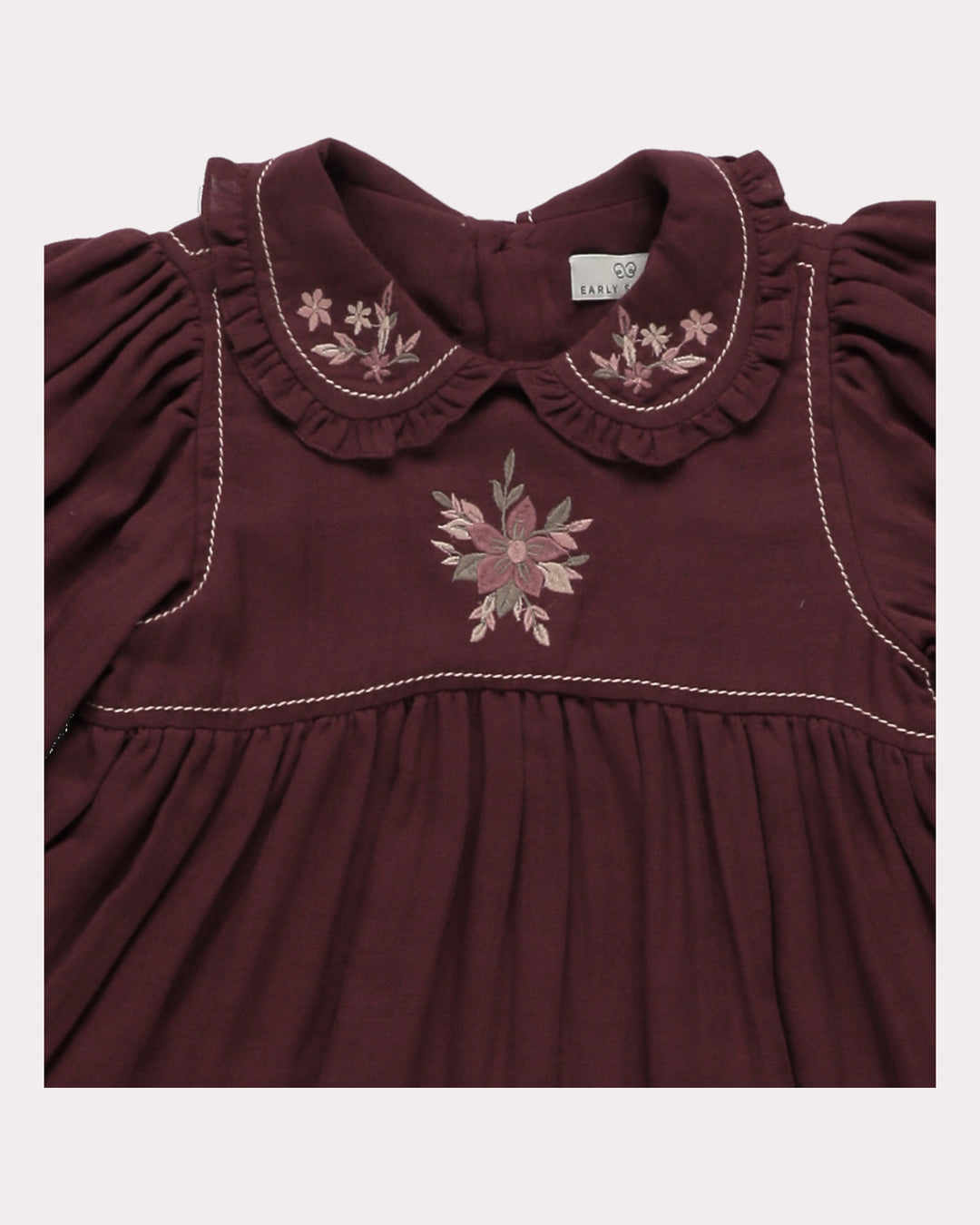 FD-FW26-00036 MARGUERITE DRESS LONG - DOUBLE GAUZE PLUM