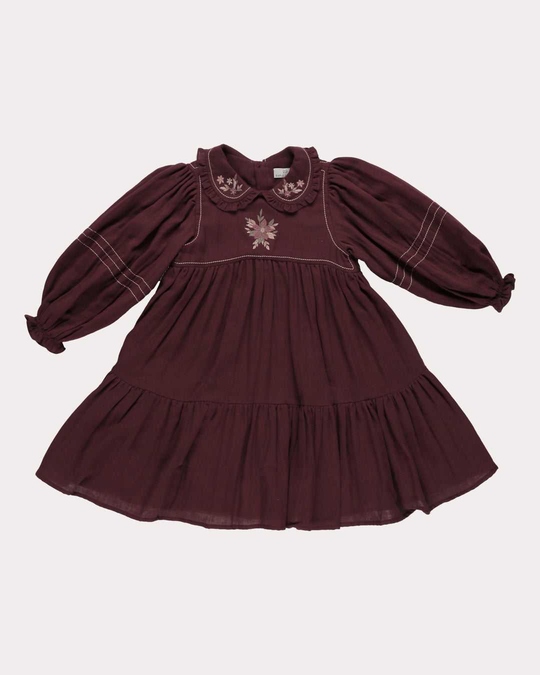 FD-FW26-00036 MARGUERITE DRESS SHORT - DOUBLE GAUZE PLUM