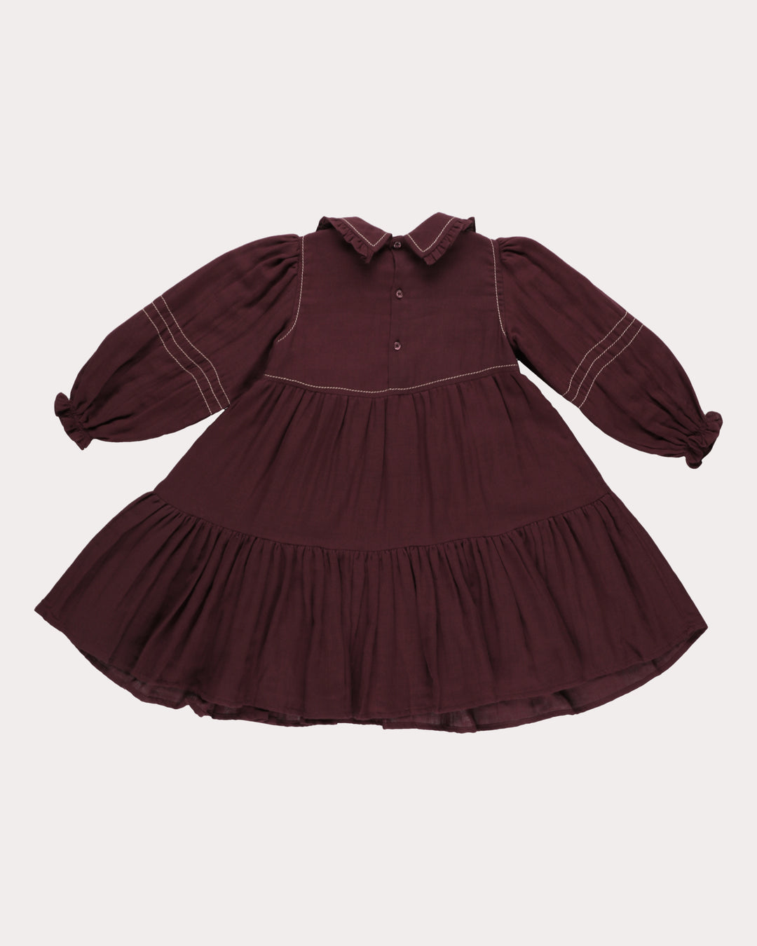 FD-FW26-00036 MARGUERITE DRESS SHORT - DOUBLE GAUZE PLUM