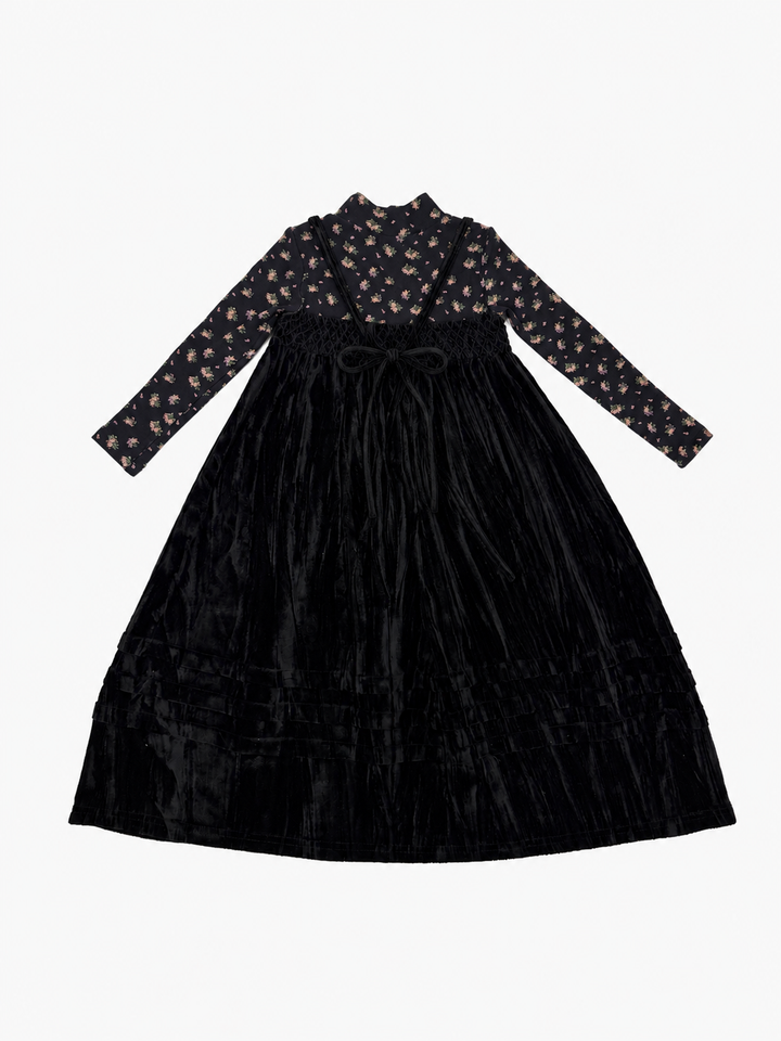 MC2602 GIRLS VELOUR MAXI BLACK