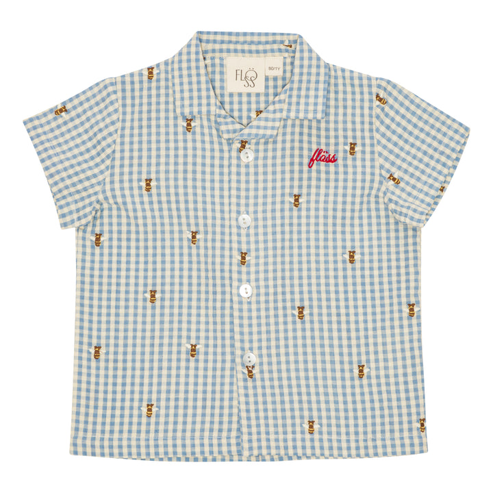 F10550/51-OLIVER SS SHIRT/SHORTS SET-Bee Gingham