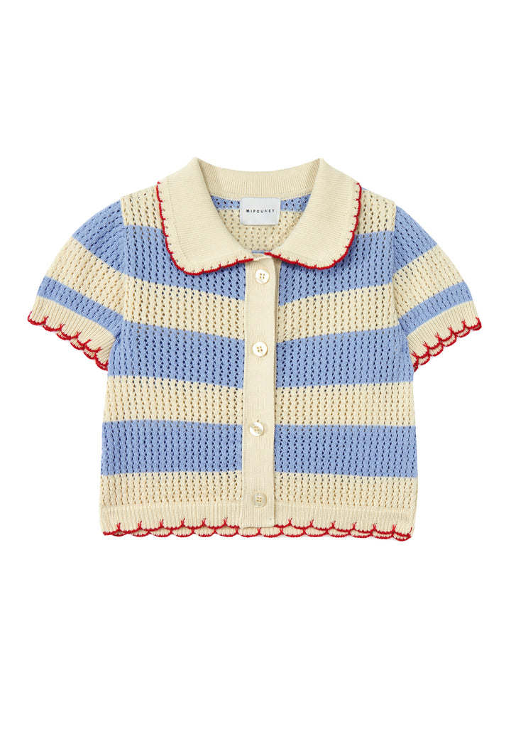 VITA CARDIGAN - KNITWEAR (ECRU/BLUE)