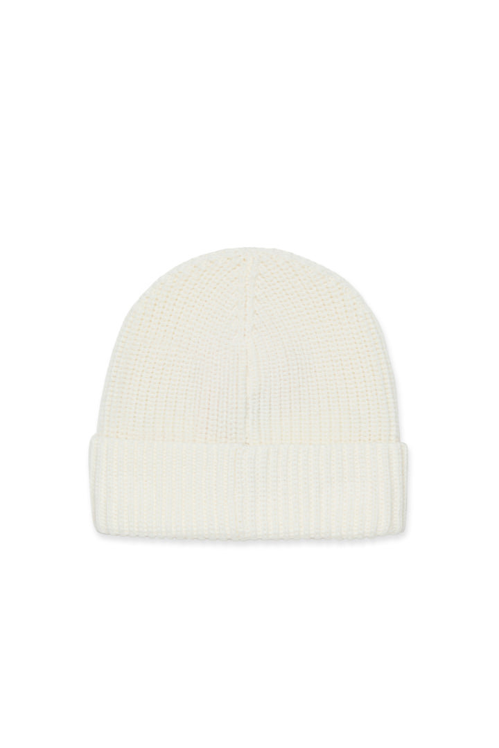 FW26 MX0242 IVORY MX048 KNIT BEANIE WITH RED LABEL