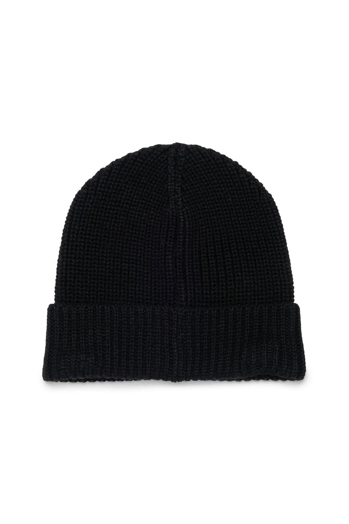 FW26 MX0242 BLACK MX048 KNIT BEANIE WITH RED LABEL