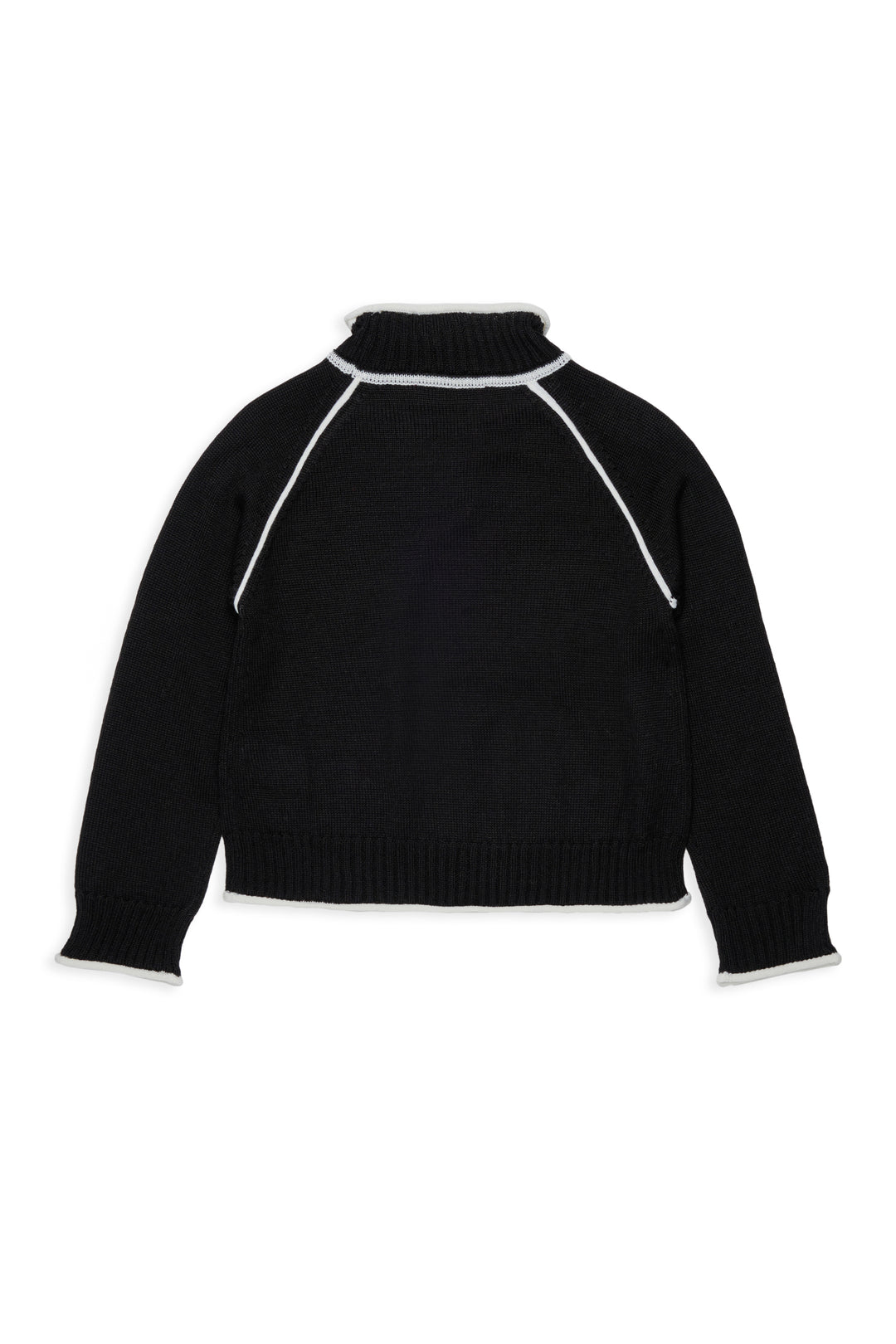 MX0405 MX02G BLACK RIBBED TURTLENECK WITH CONTRAST STITCHING