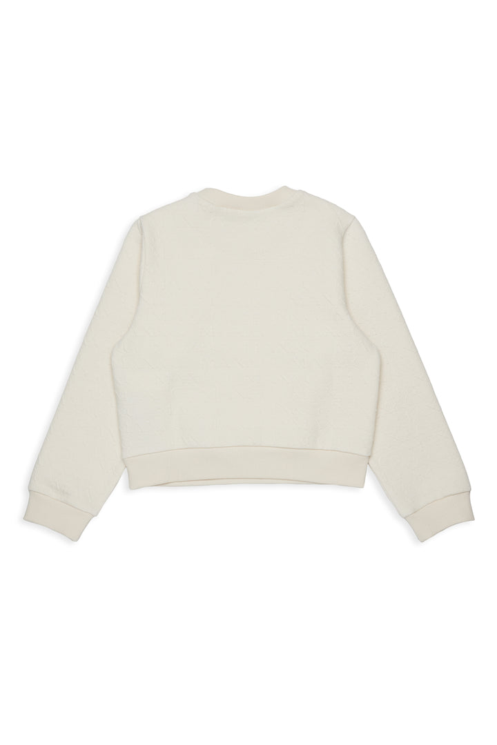 MX0408 MX01V IVORY JACQUARD ALLOVER LOGO SWEATSHIRT