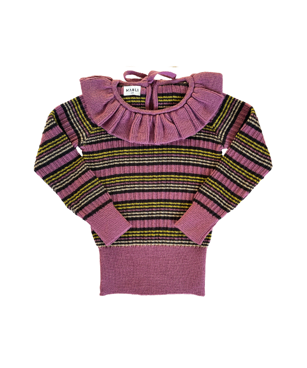 MAB860S - CASSIE SKINNY RIB - DMS WOOL DAMSON STRIPE/A