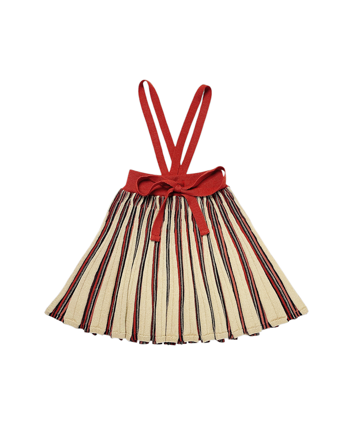 MAB862 - GWENNAN SKIRT - RBS WOOL RUBY STRIPE/A