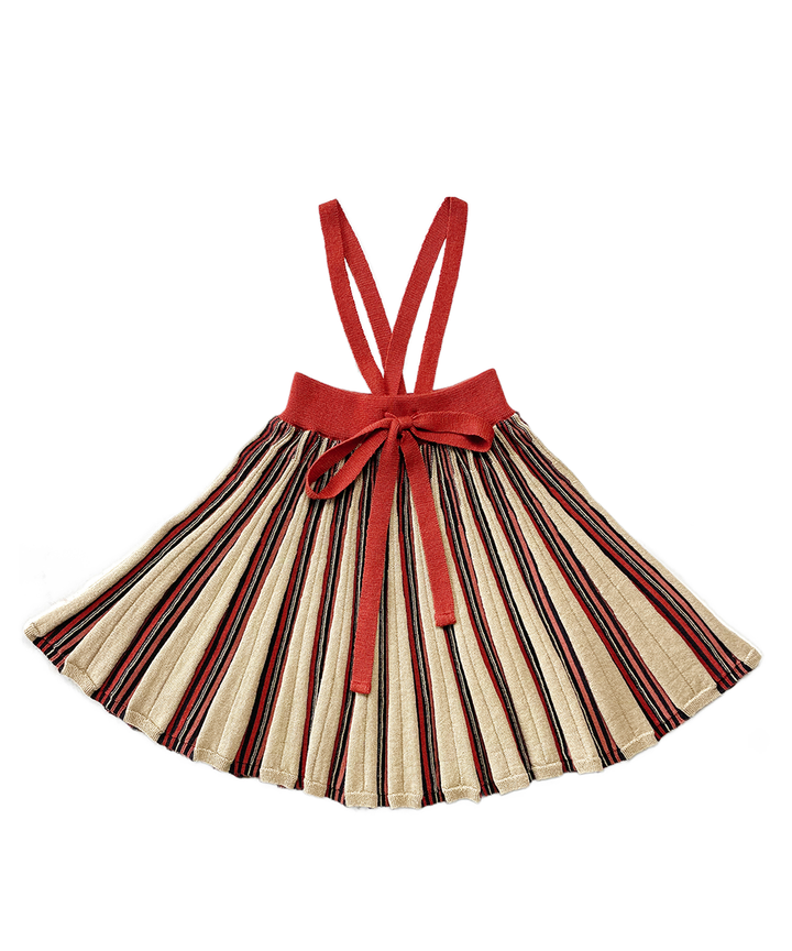MAB862 - GWENNAN SKIRT - RBS WOOL RUBY STRIPE/B