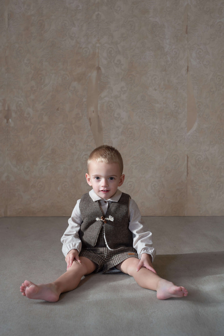 41.1-BROWN WOOLEN MINI WAISTCOAT