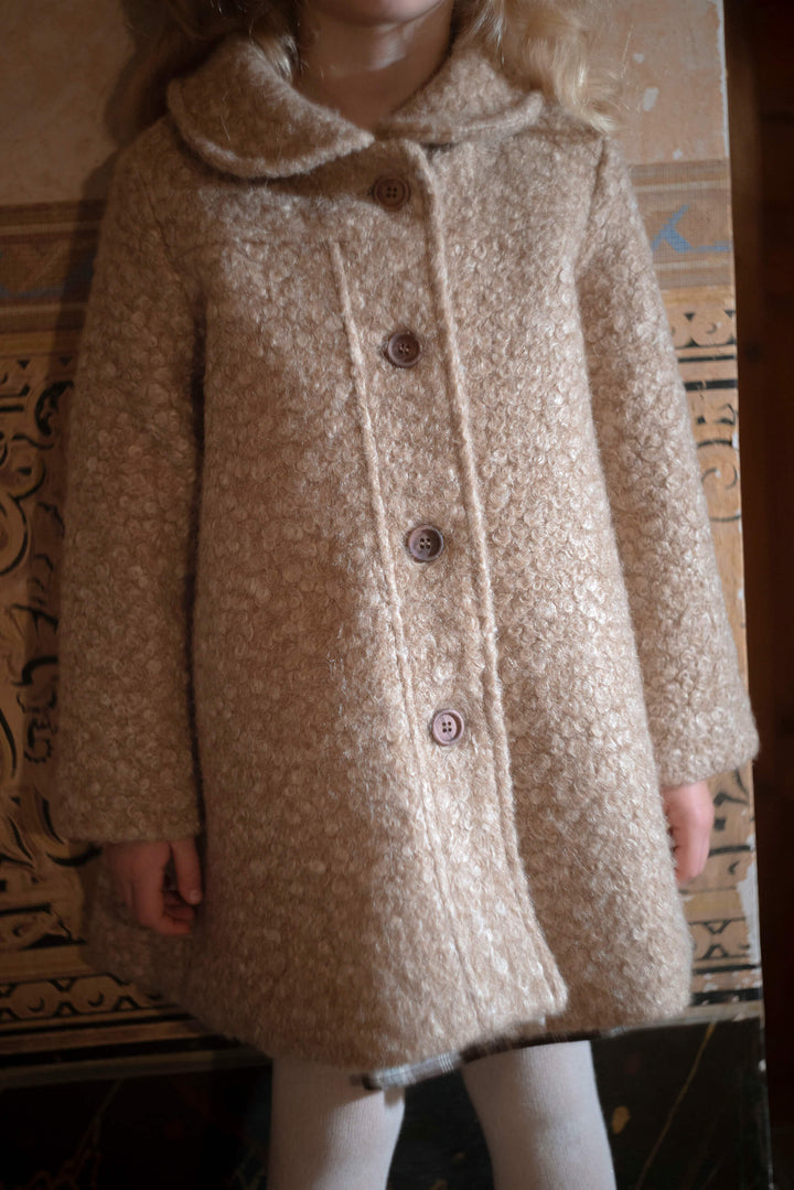 MOD.61.3 CAMEL FAUX FUR COAT WITH YOKE