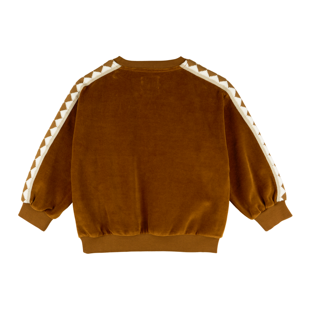 MMT NICO CARAMEL VELVET NICO SWEATSHIRT OCERSIZE BALLOON FIT