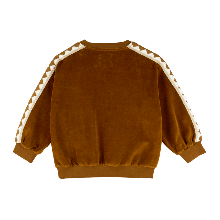 MMT NICO CARAMEL VELVET NICO SWEATSHIRT OCERSIZE BALLOON FIT