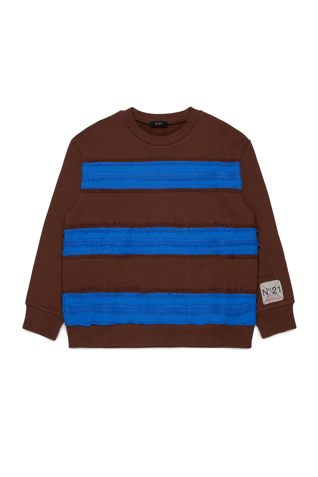 N210E4 N0522 BROWN BLU STRIPED LS TEE
