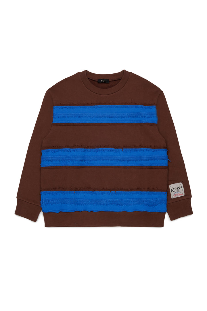 N210E4 N0522 BROWN BLU STRIPED LS TEE