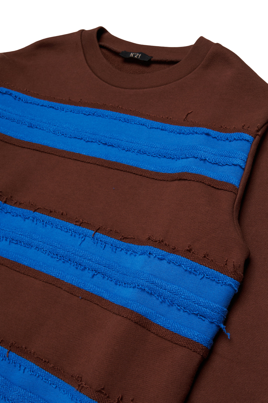 N210E4 N0522 BROWN BLU STRIPED LS TEE