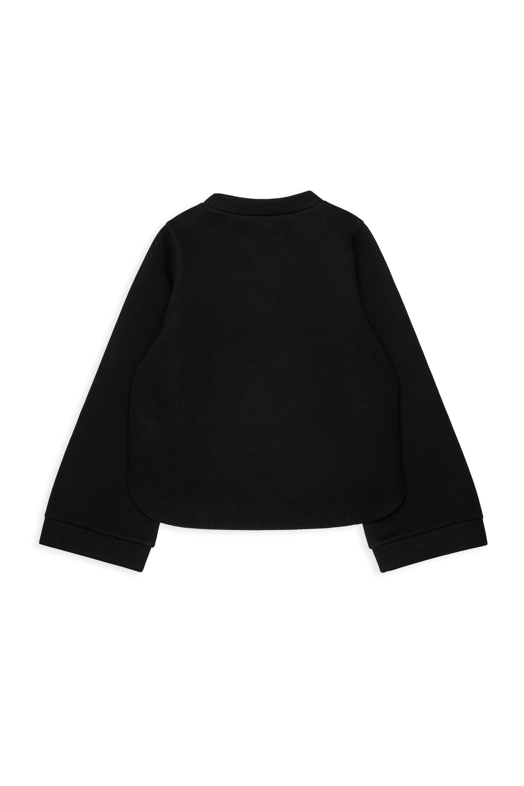 N210F1 N0516 BLACK NEOPRENE HI LO SWEATSHIRT WITH BLUE STRIPE LININIG