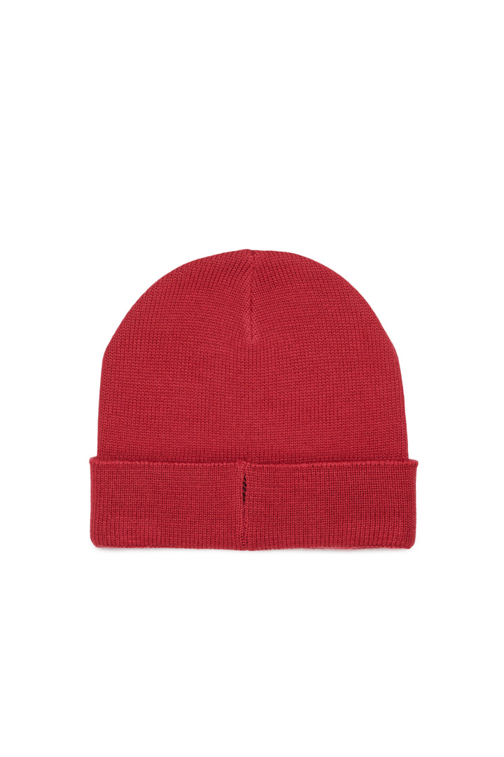 N210GF N0556 CORAL RED KNIT BEANIE WITH LOGO