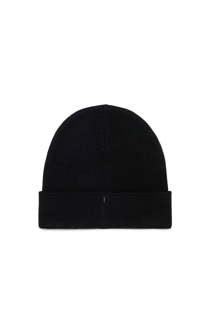 N210GF N0556 BLACK KNIT BEANIE WITH LOGO