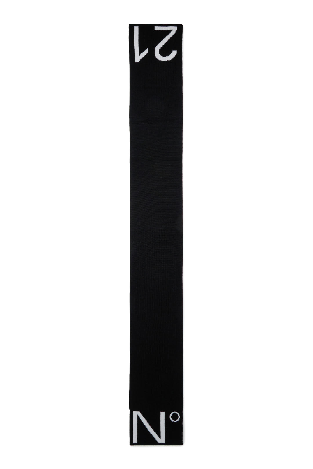 N210GH N0556 BLACK KNIT SCARF WITH LOGO