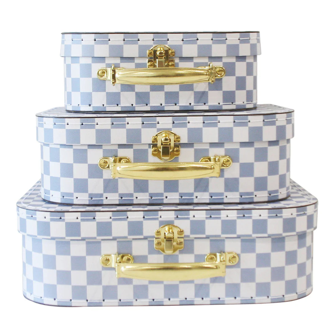 NC62BC - Kids Carry Case Set Blue Check