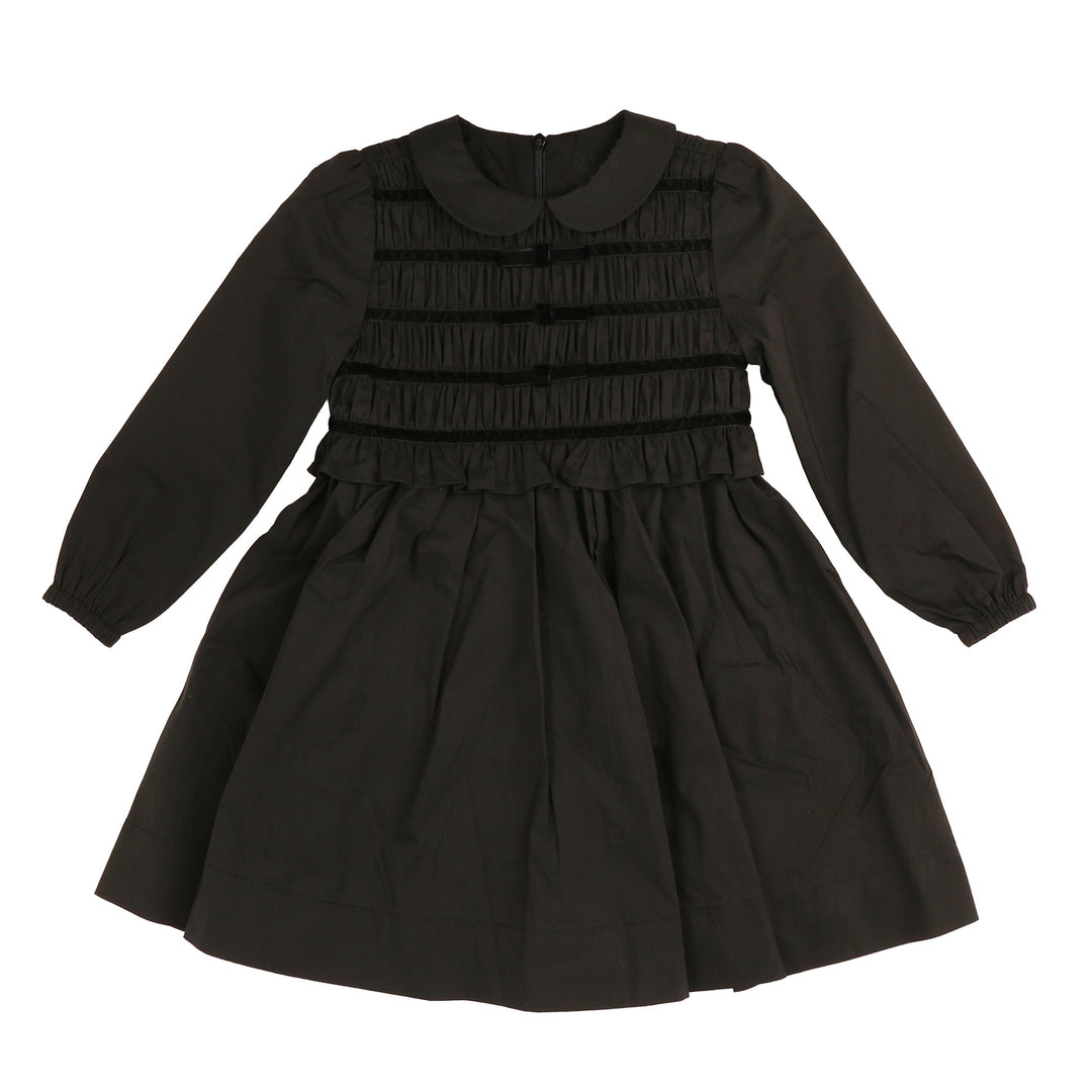 NDR614 SMOCKED DRESS - BLACK