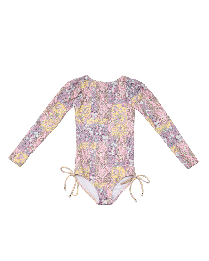 316-SIDE TIES LONG SLEEVE ONE PIECE-DREAM WEAVER