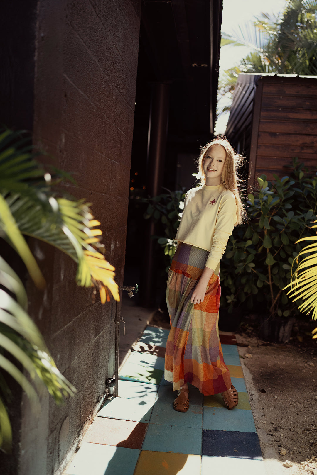 G897 PLAID LOW WAISTED SKIRT-PINK