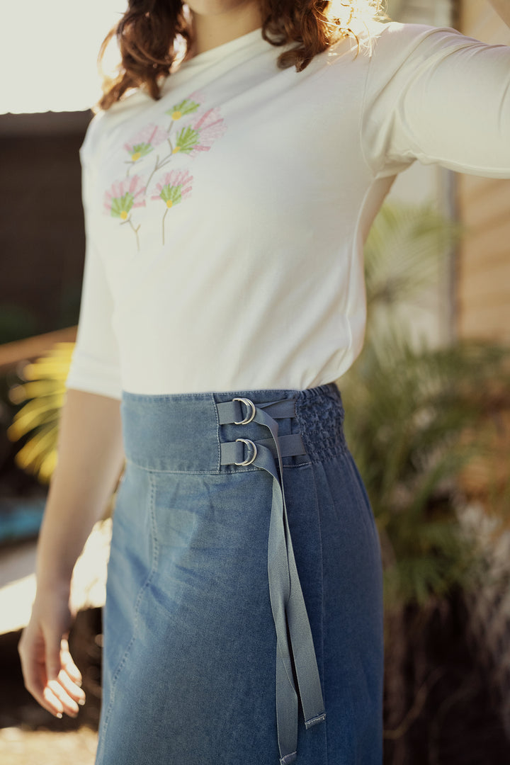 G877 BOXY TEE-WHITE/PINK