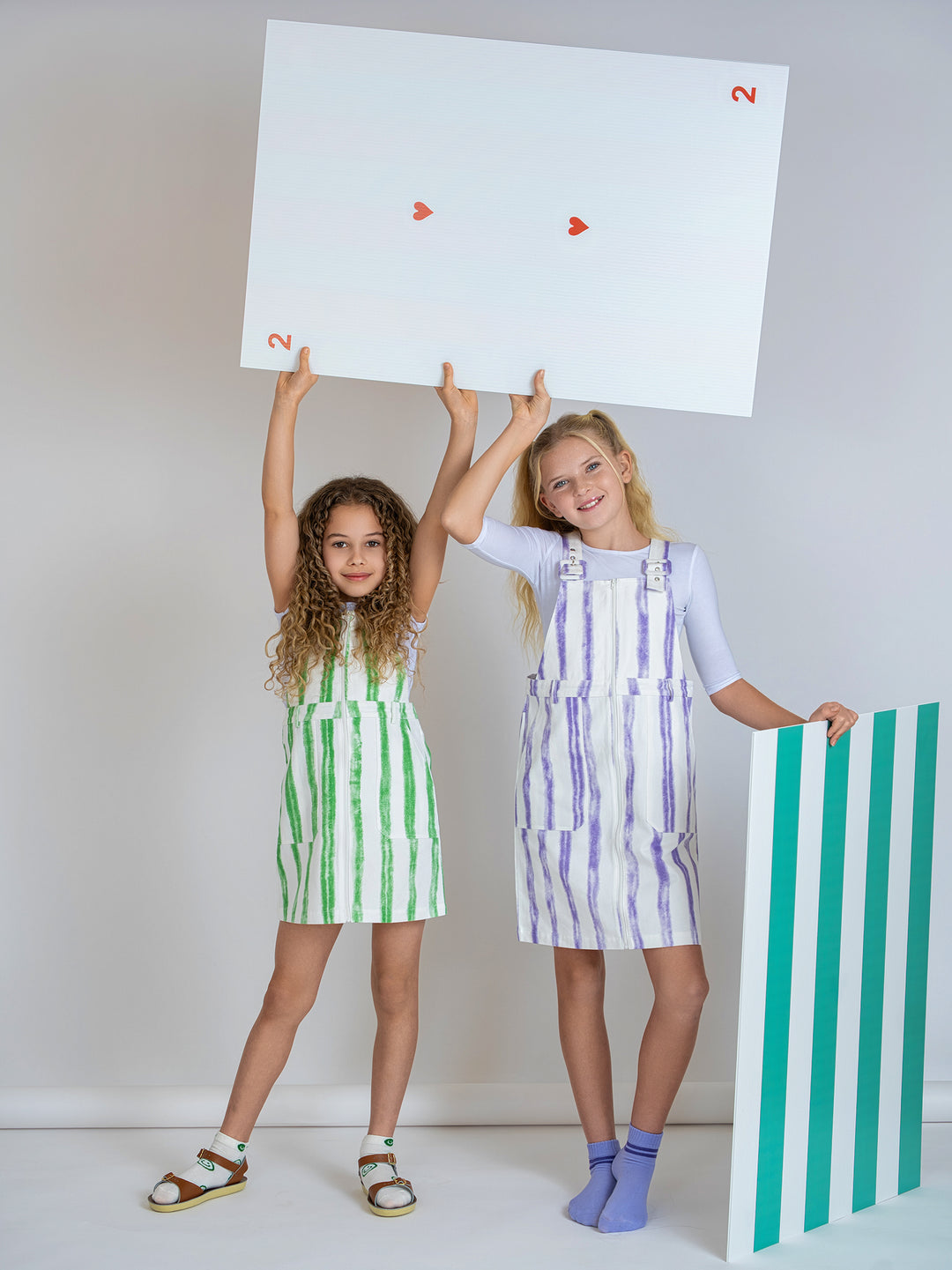 K7436 STRIPED DENIM JUMPER-WHITE/GREEN