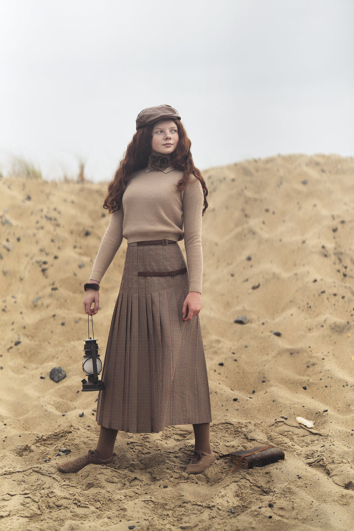 G716-PLEATED SKIRT-OAT