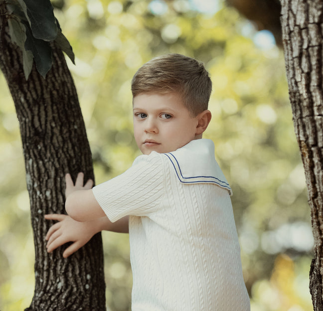 DAME SAILOR COLLAR TOP-ROYAL BLUE