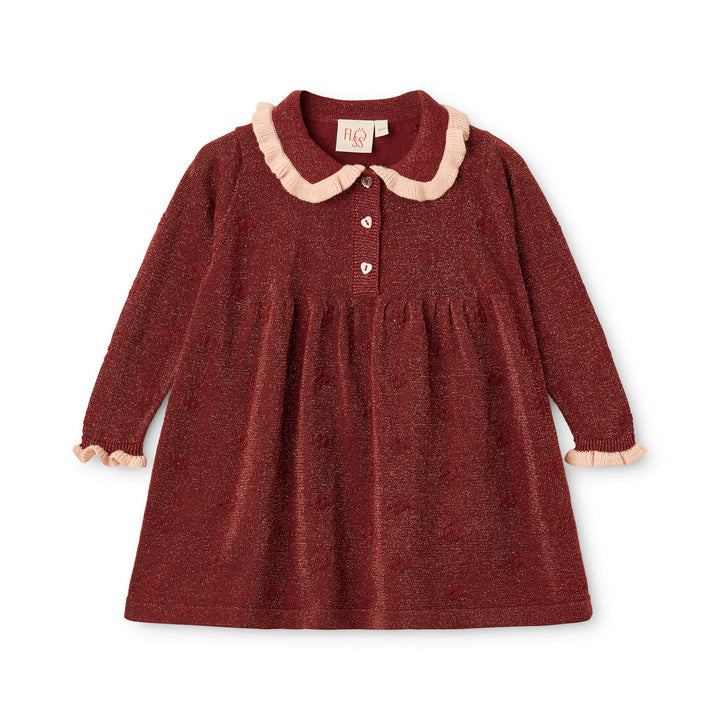 F11125-Olive Dress-Dark Cranberry Glitter