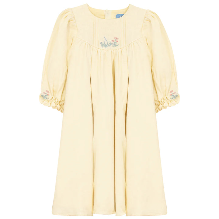 P5220-PINTUCKS DRESS-PALE BANANA