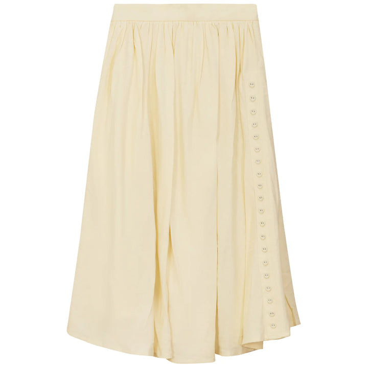 P5270-SKIRT WITH SIDE BUTTONS-PALE BANANA