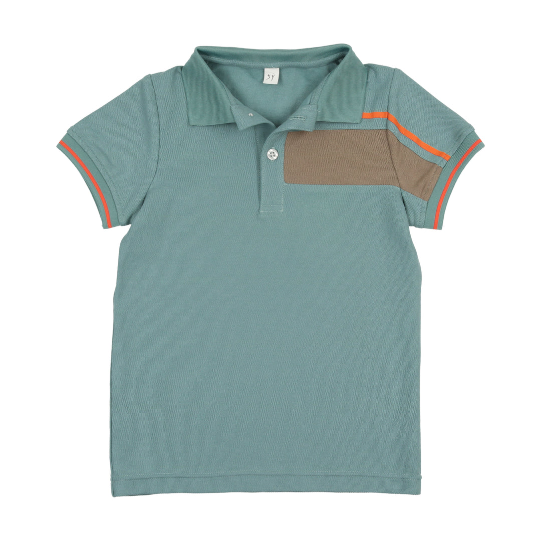 P603-LIGHT BLUE WITH TAUPE/ORANGE BLOCK