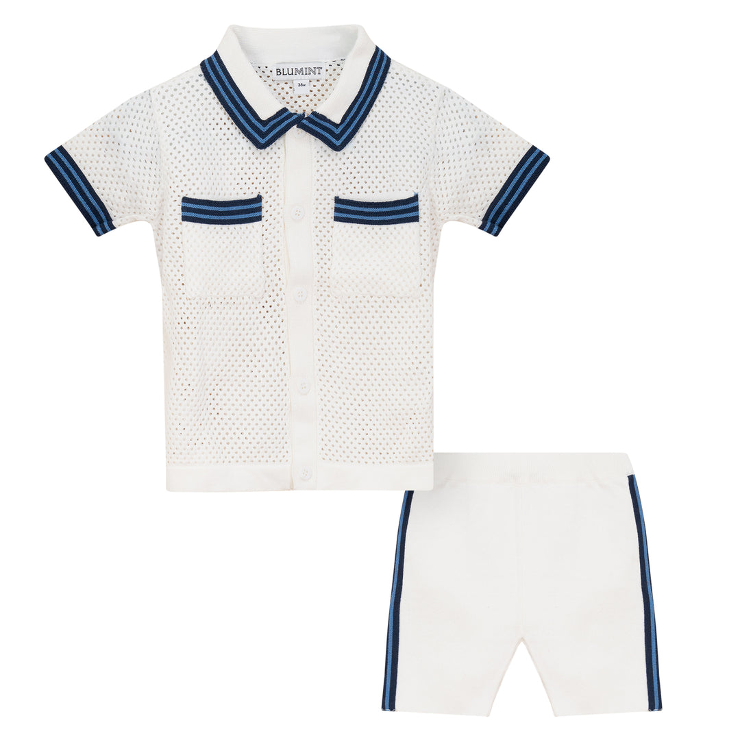 PHOB-STRIPE CROCHET SET-WHITE/TRUE BLUE