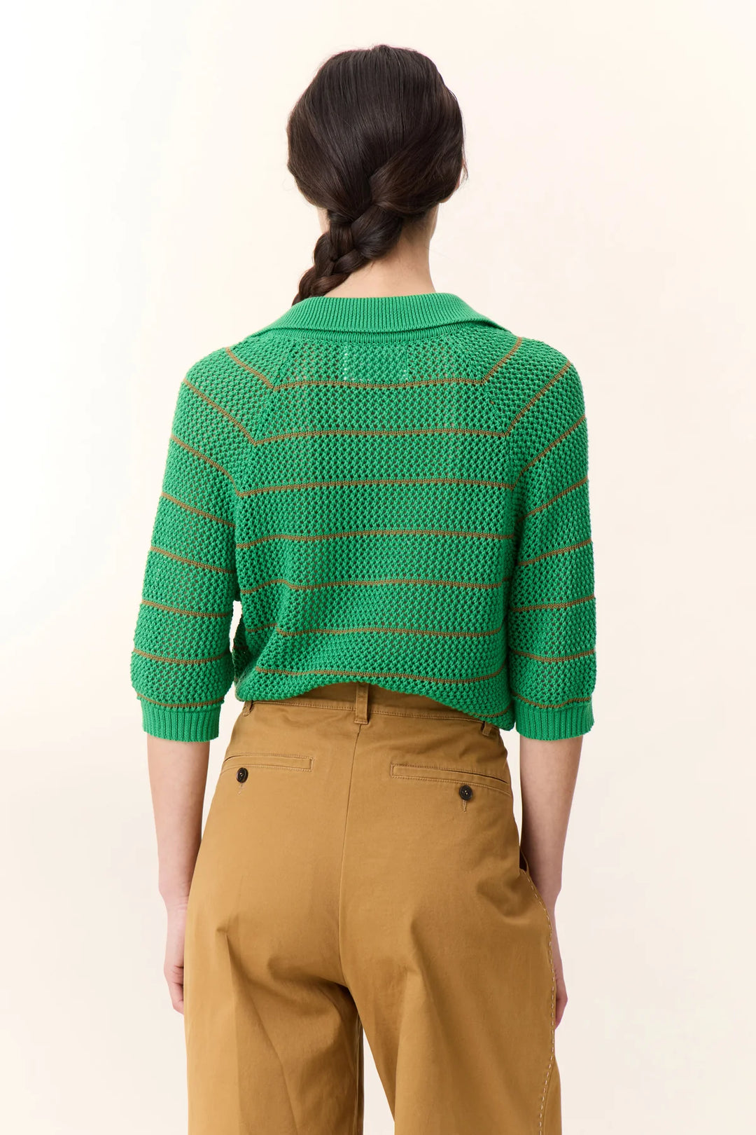 Make MC16 Stripe-Green Short sleeve jumper