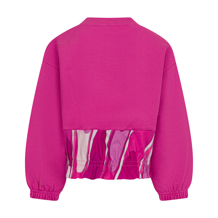 PY4A30 Z3183-FUSHIA-RUFFLED SWEATSHIRT