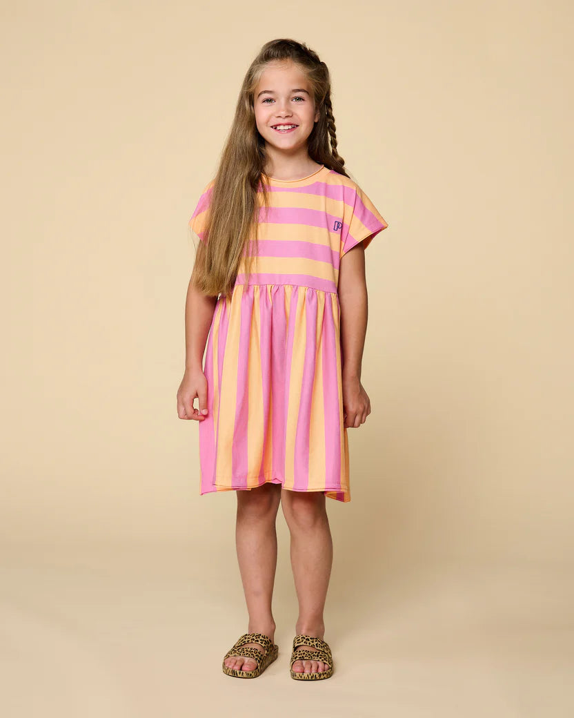 Stripe Dress - Cashmere Rose/Peach Cobbler