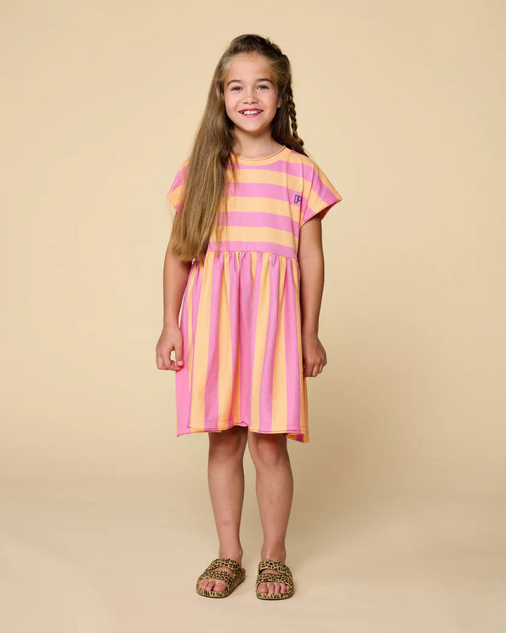 Stripe Dress - Cashmere Rose/Peach Cobbler