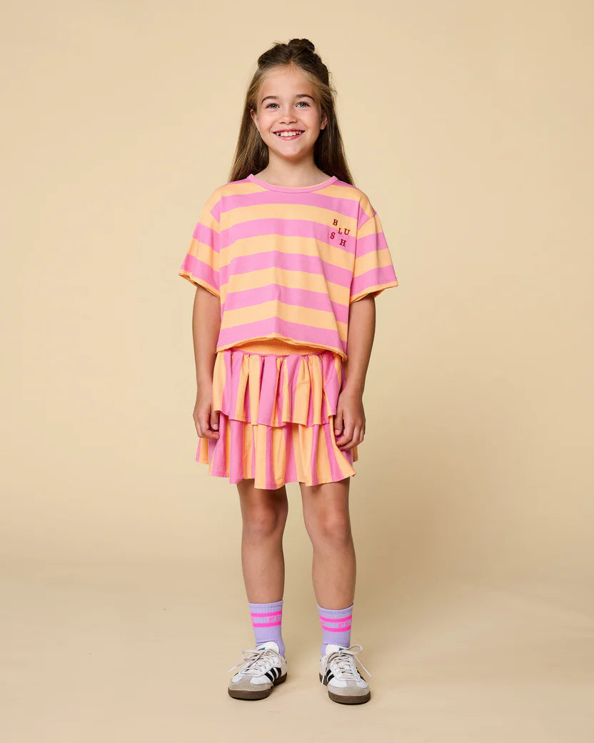 Stripe Smock Skirt - Cashmere Rose/Peach Cobbler