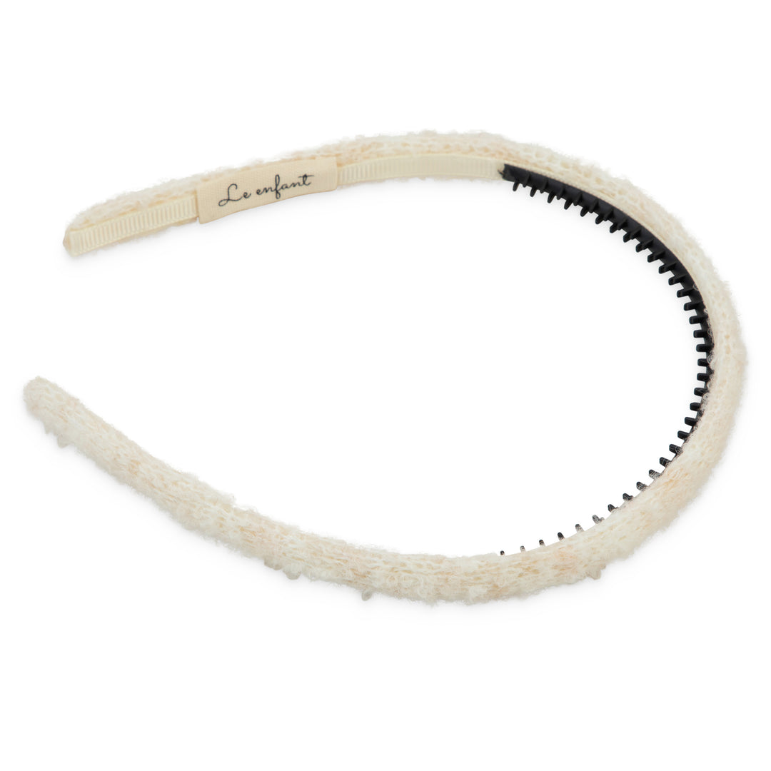 CASHMERE THIN HEADBAND-CREAM