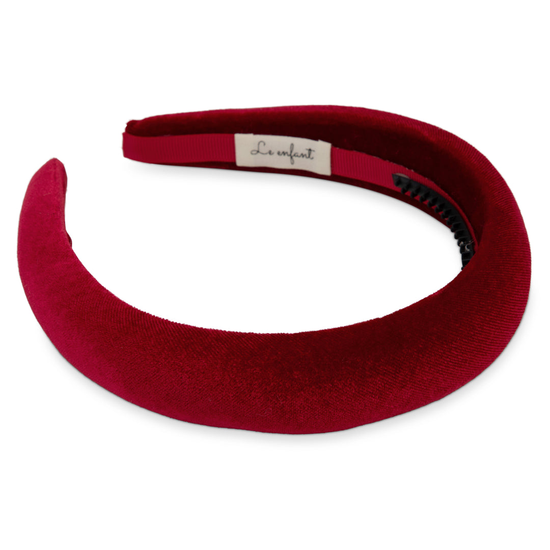 BASIC VELVET HEADBAND-BURGUNDY