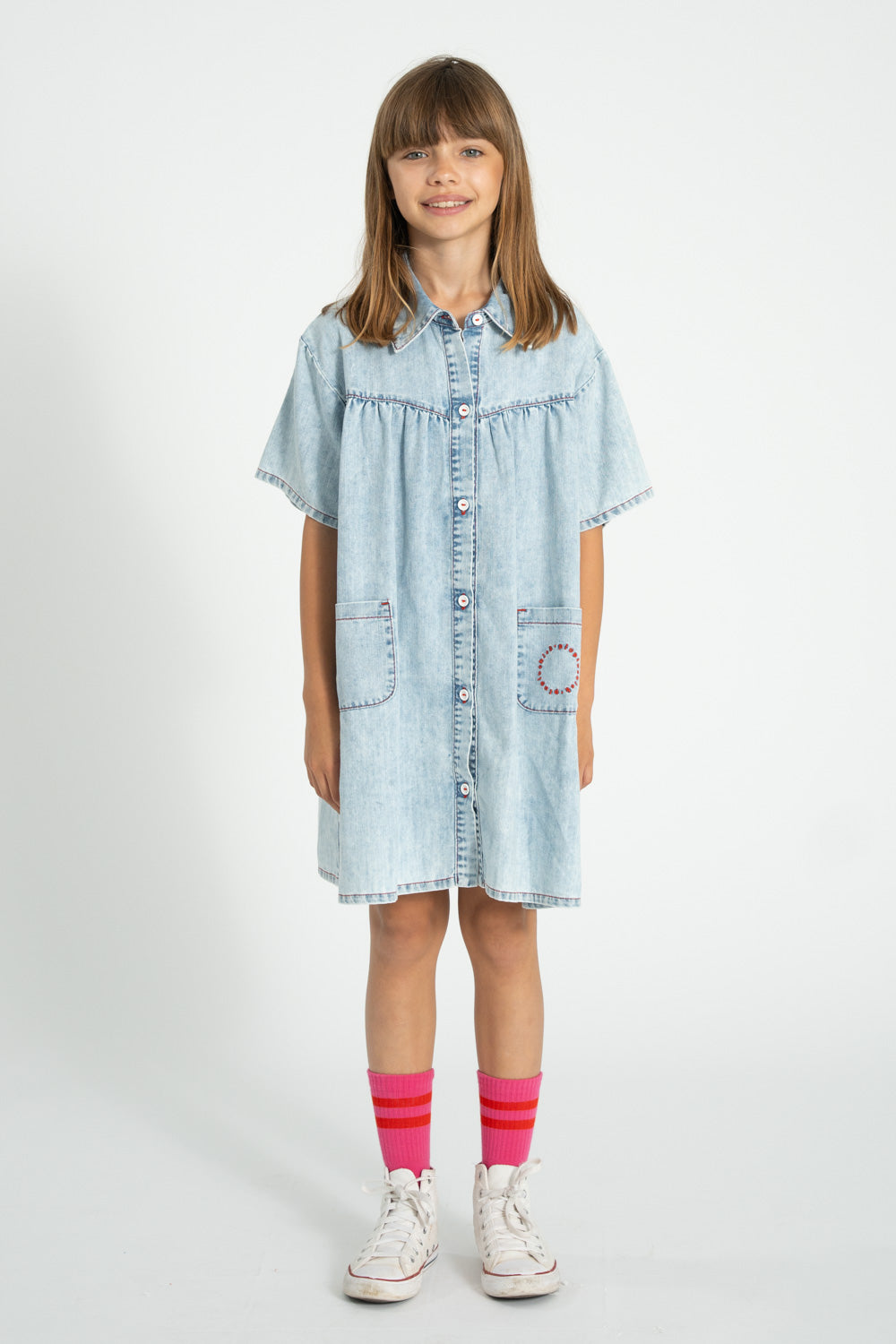 SS26.MN2613-SHORT DRESS - BLUE LIGHT DENIM