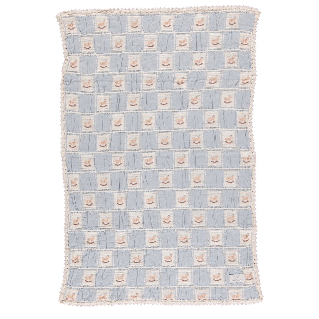Rokcing Horse Blanket - Blue Horse Patchwork
