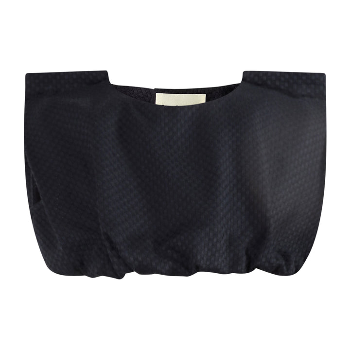 705C Tiny Crop Top - Black shiny structure