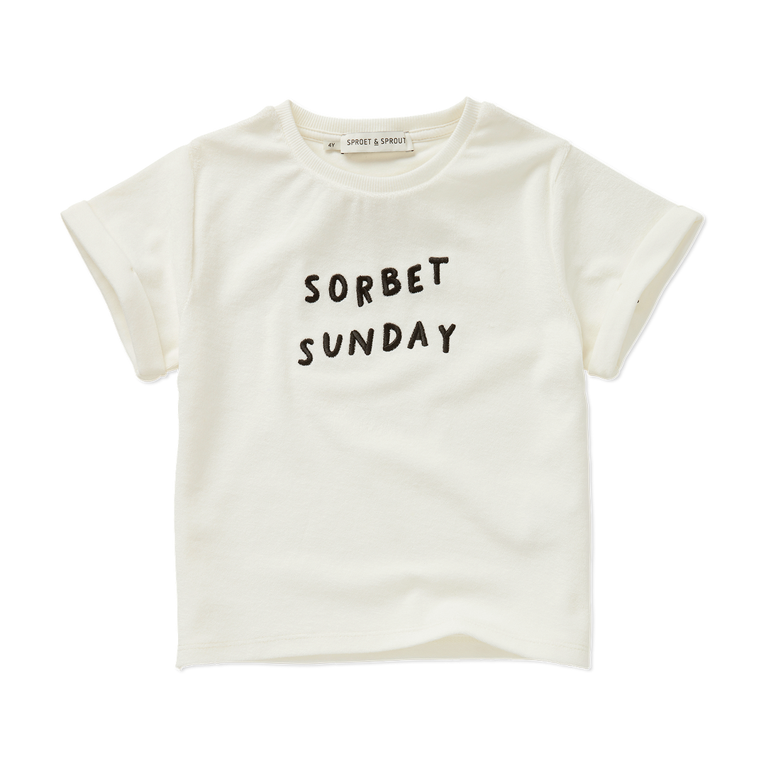 1625-TERRY T-SHIRT SORBET SUNDAY -Off-white