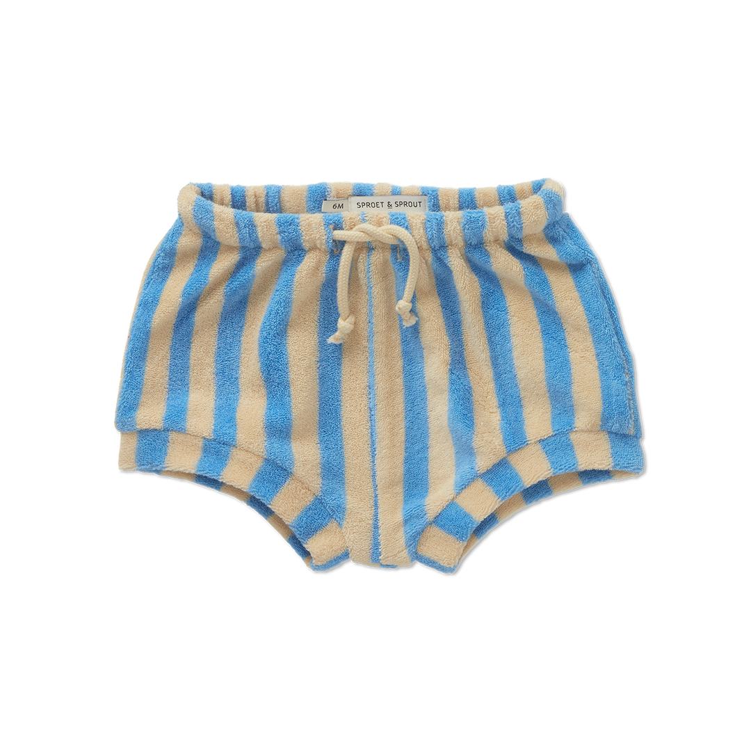 1804-TERRY BABY SHORTS STRIPES-Sesame