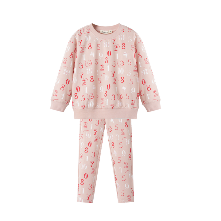 NUMERICAL PRINT PAJAMA-LIGHT PINK